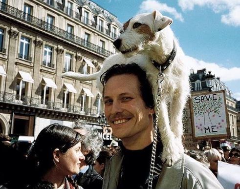 Felix Gesnouin with his girlfriend, Fanny and their dog.